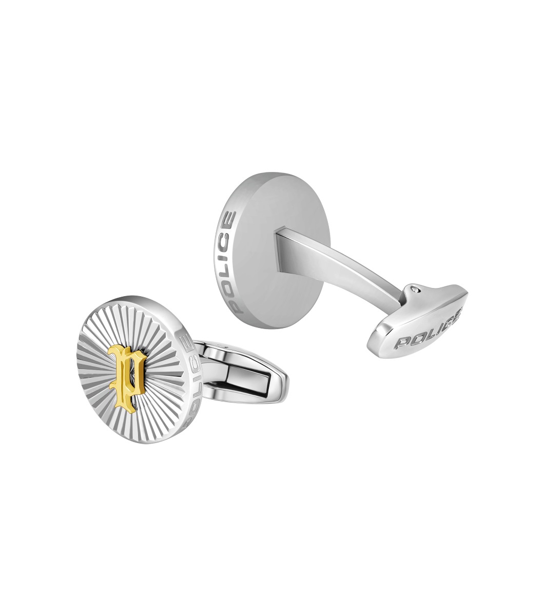 Police Ridge Cufflinks for Men Silver & Gold