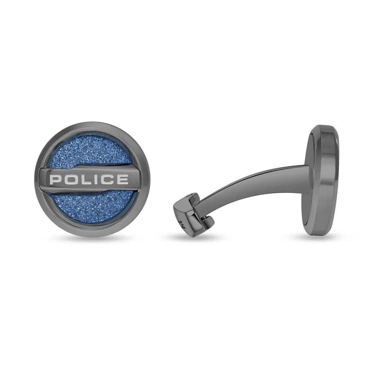 Police Orbium Cufflinks for Men Gunmetal & Blue