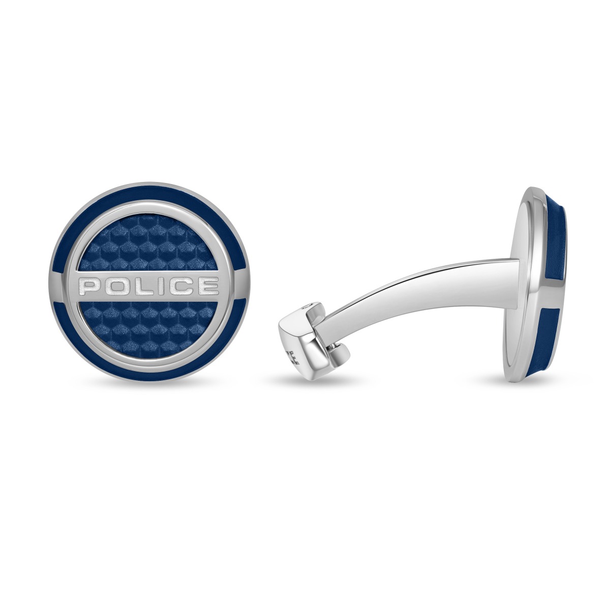 Police Stratus Cufflinks for Men Silver & Blue