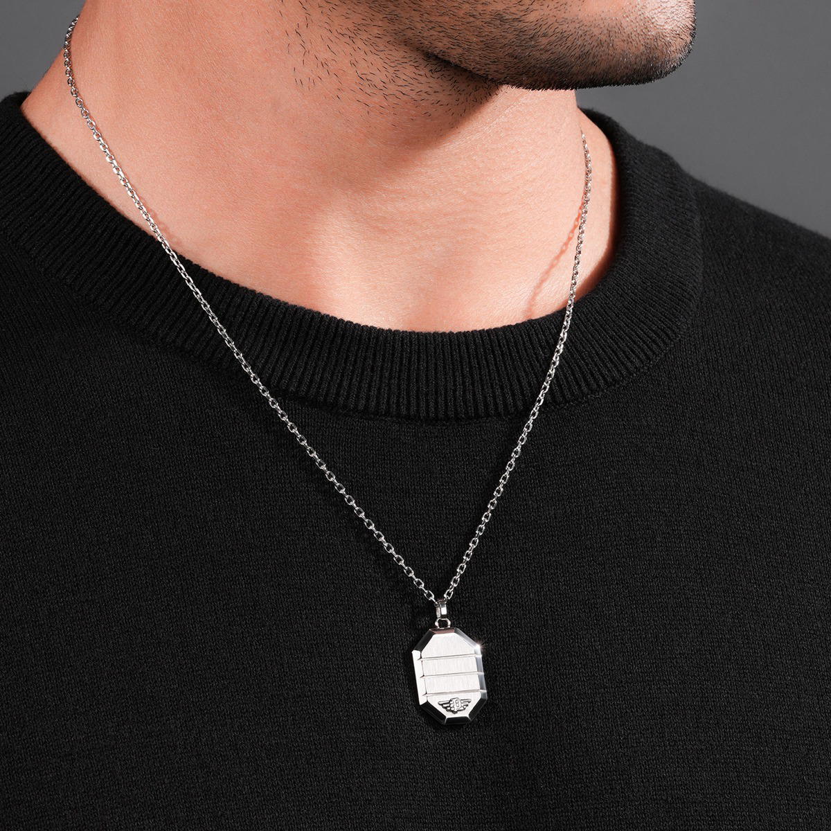 Police REVELRY necklace for men stainless steel silver