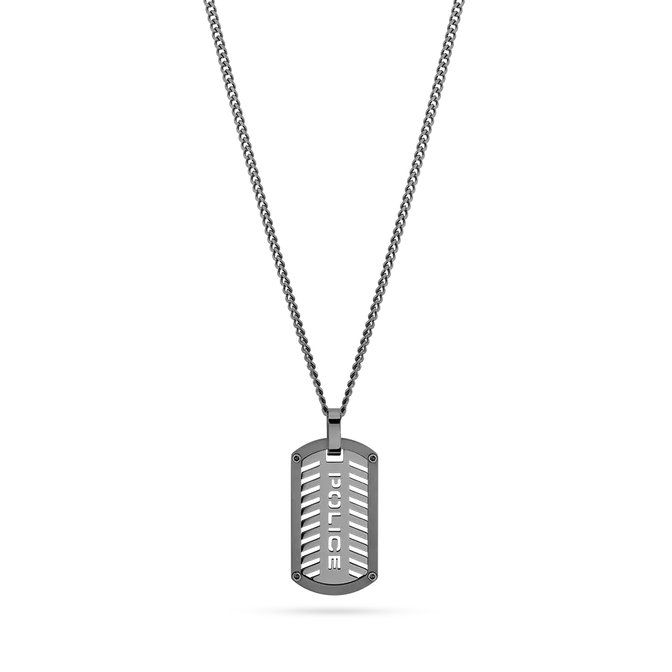 Police LATTITUDE necklace for men steel grey
