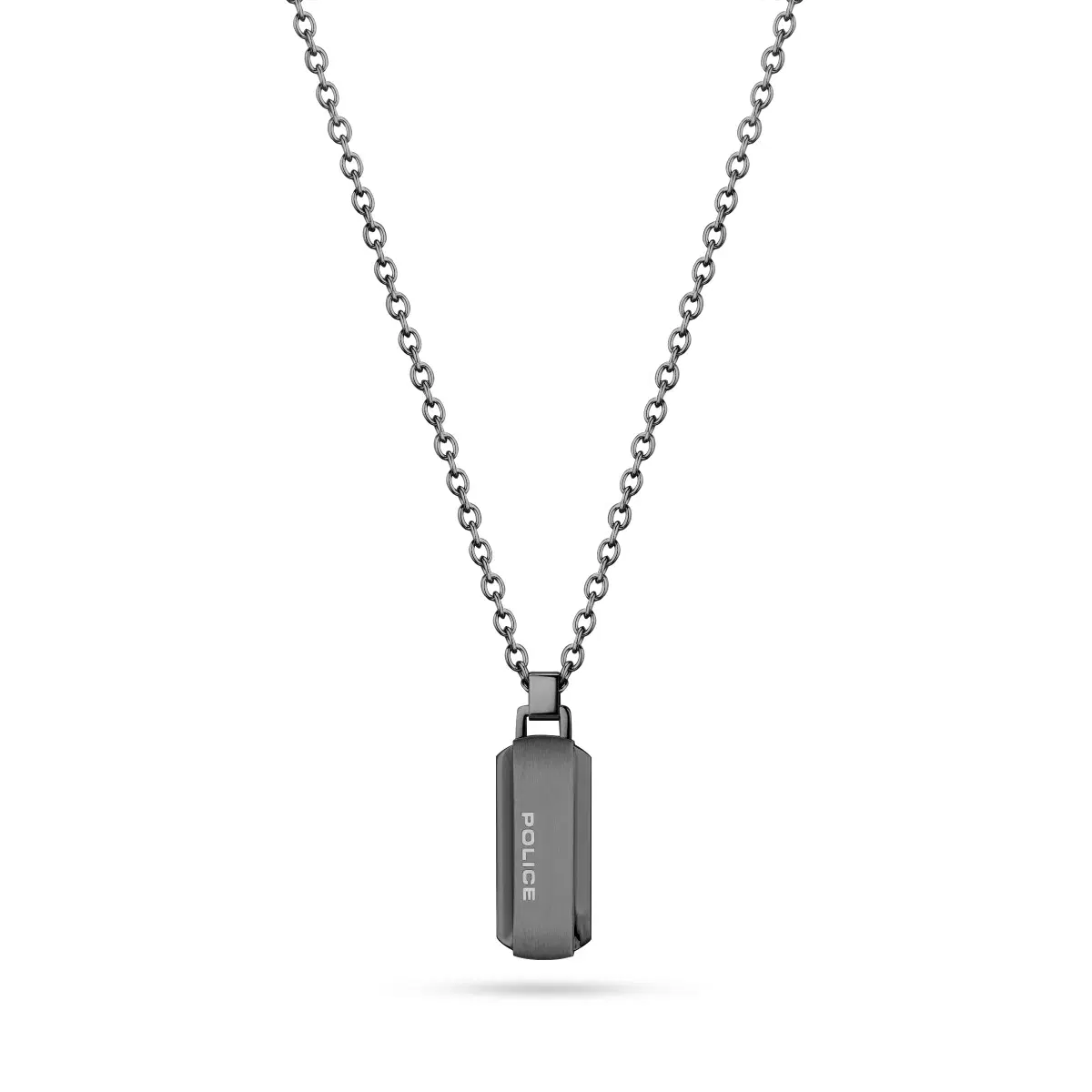 Police PERFORATED men necklace stainless steel gun metal