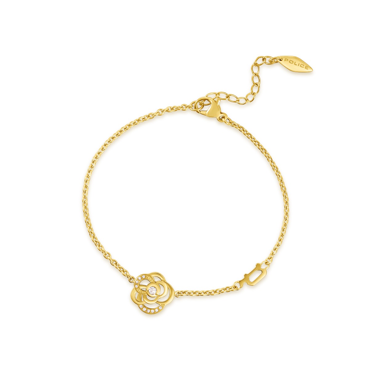 Police STONEROSE Ladies Bracelet Gold Plated Floral 