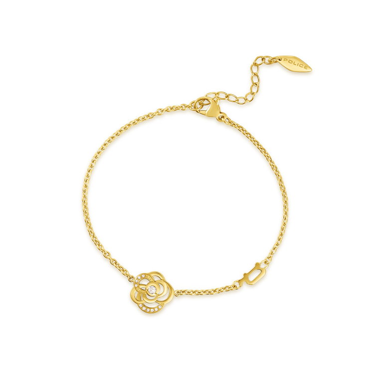 Police STONEROSE Ladies Bracelet Gold Plated Floral