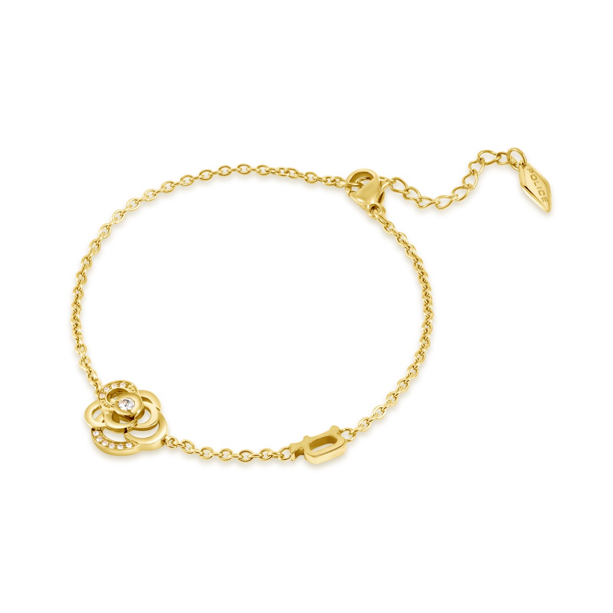 Police STONEROSE Ladies Bracelet Gold Plated Floral 