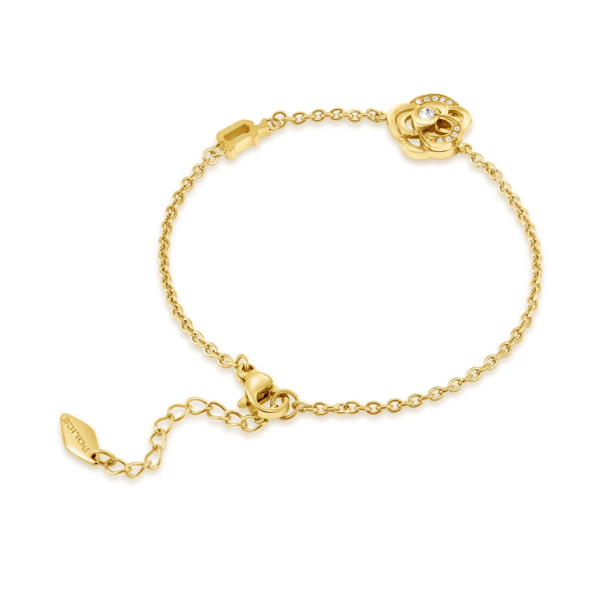 Police STONEROSE Ladies Bracelet Gold Plated Floral 