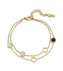 Police AURORA Ladies Bracelet Gold Plated Double Chain