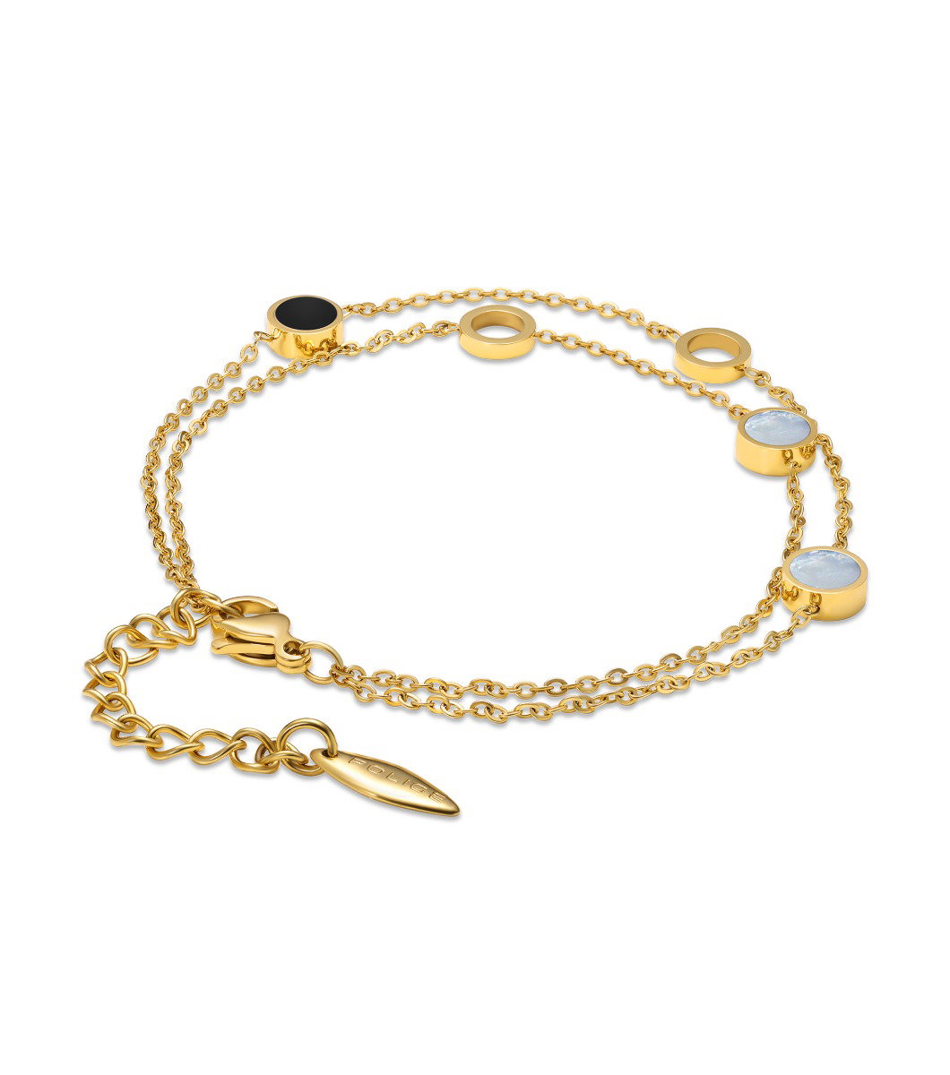 Police AURORA Ladies Bracelet Gold Plated Double Chain