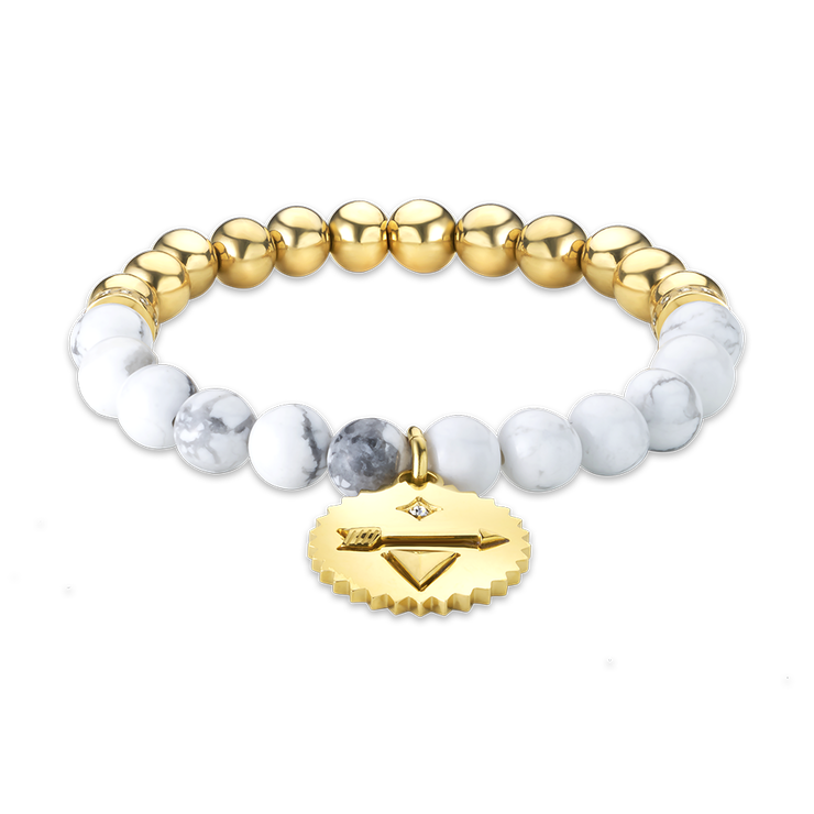 Police bracelet for women gold with beads