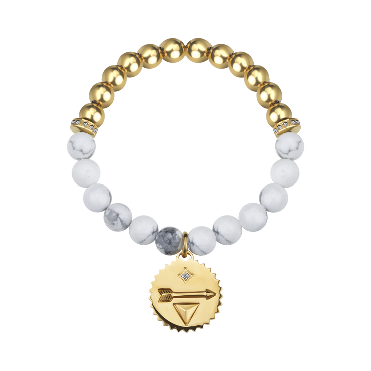 Police bracelet for women gold with beads