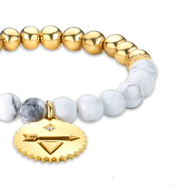 Police bracelet for women gold with beads