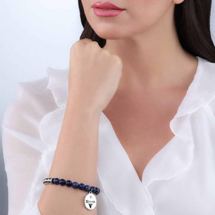 Police TALISMAN ladies bracelet silver with blue beads