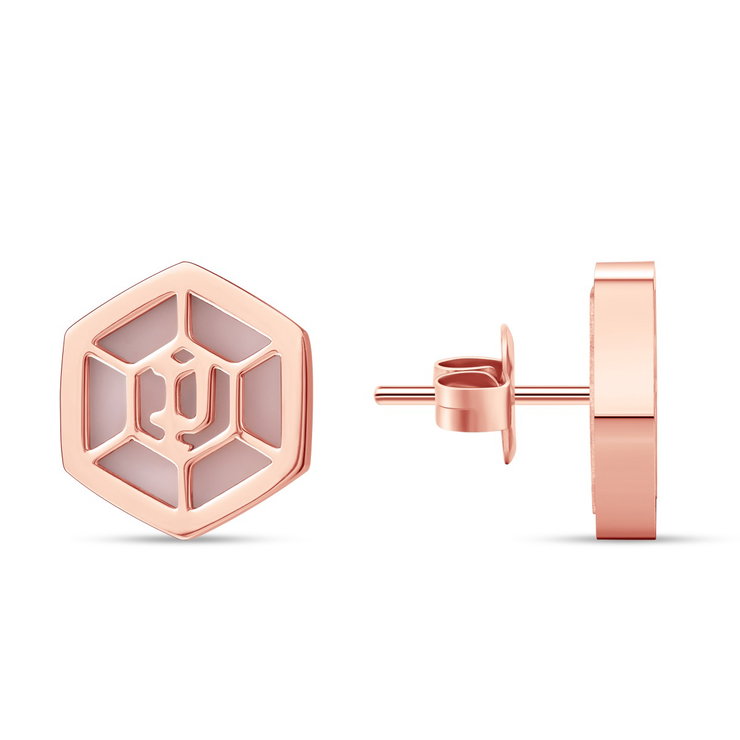 Police earring for women steel rose gold