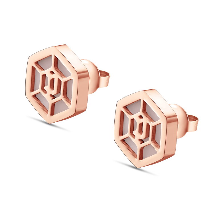 Police earring for women steel rose gold