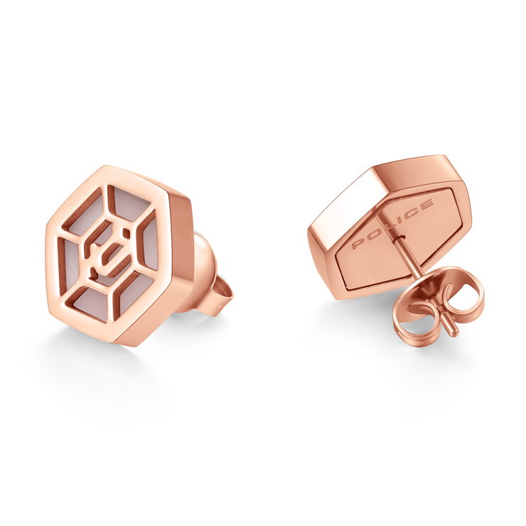 Police earring for women steel rose gold