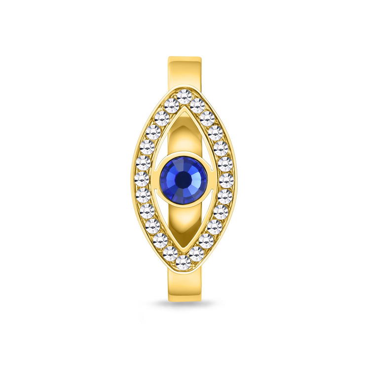 Police EYE ladies ring stainless steel gold with crystal size 52 