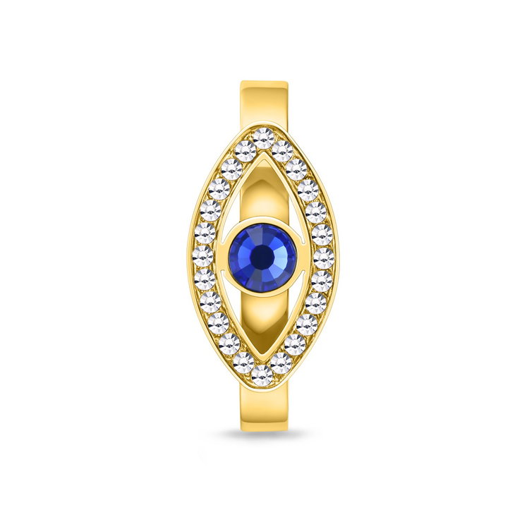 Police EYE ladies ring stainless steel gold with crystal size 52