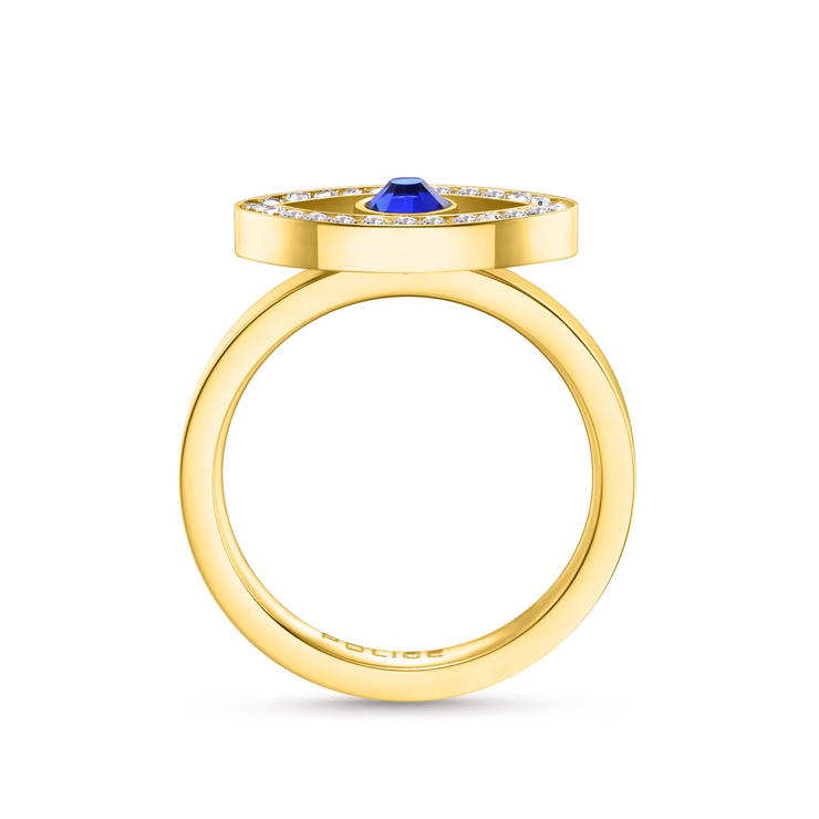 Police EYE ladies ring stainless steel gold with crystal size 52 