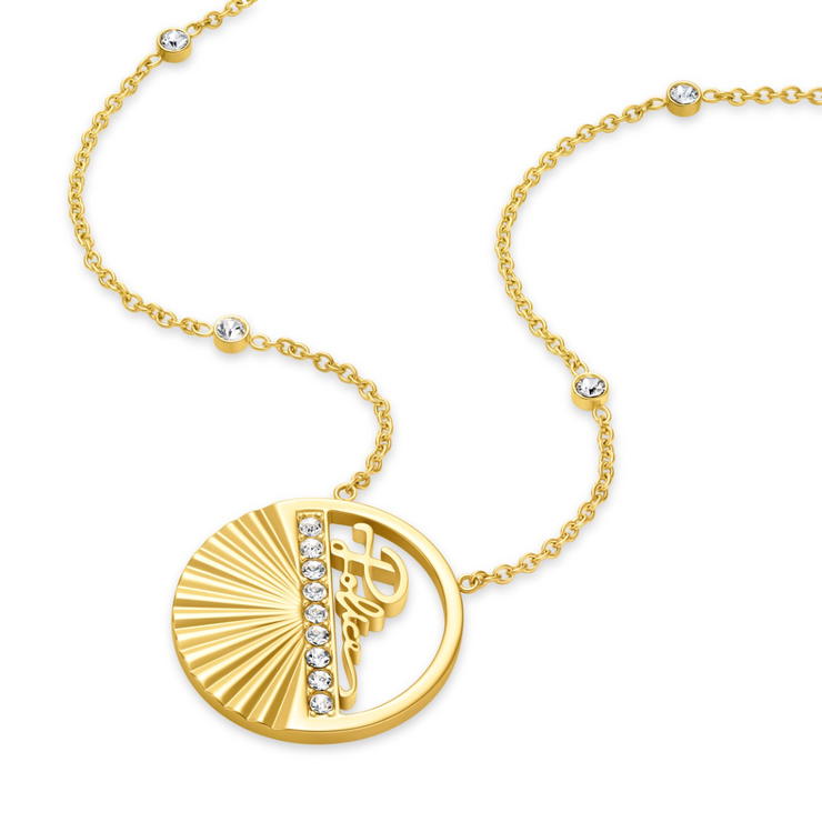 Police SEASHELL women necklace steel gold with crystal