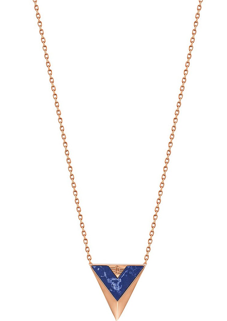 Police DELTA ladies necklace stainless steel rose gold ,Pearl
