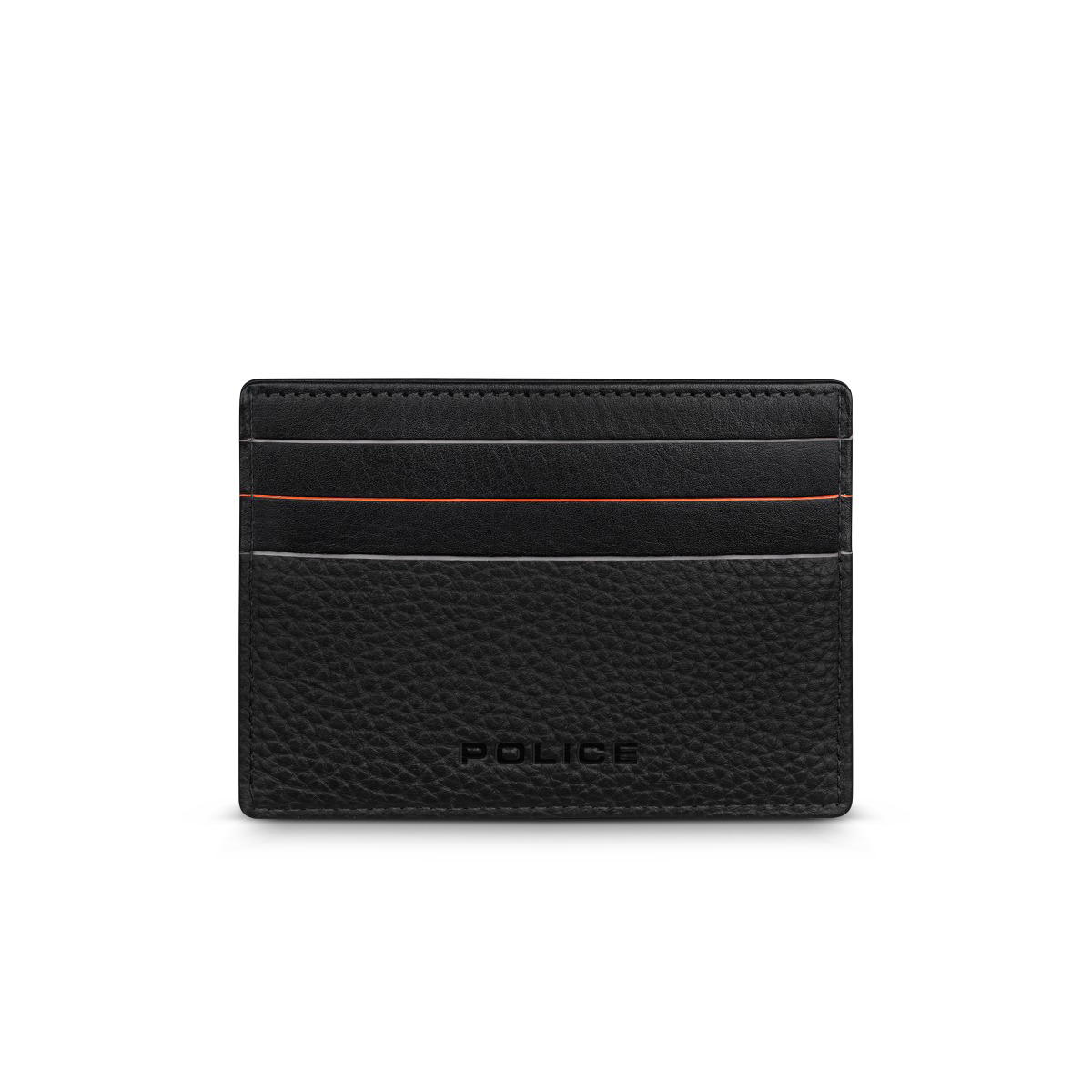 Police DEBONAIR card holder for men 4cc in black leather