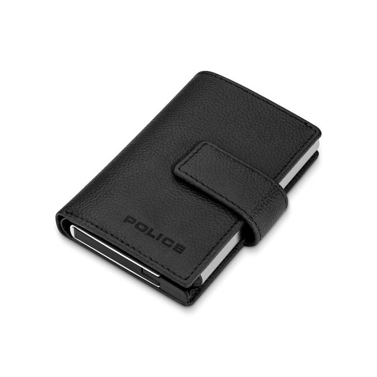 محفظة بوليس RFID بحامل بطاقات – جلد اسود