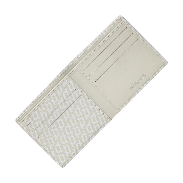 Police HALLMARK wallet for men 6cc Off white leather 