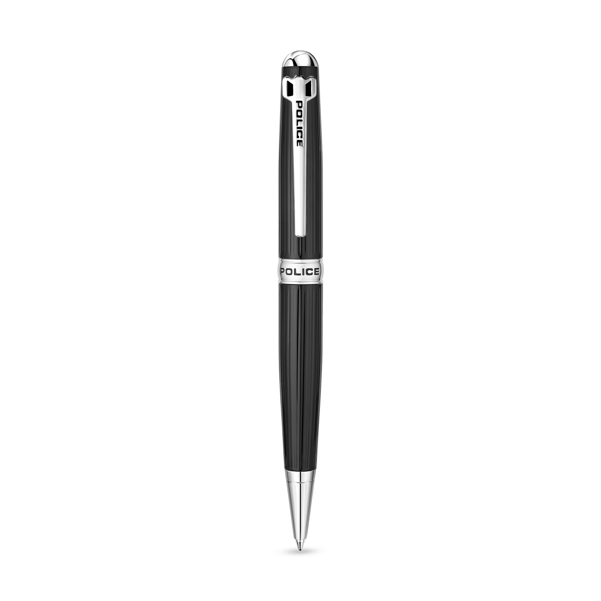 Police Clarendon Men's Black and Silver Ballpoint Pen