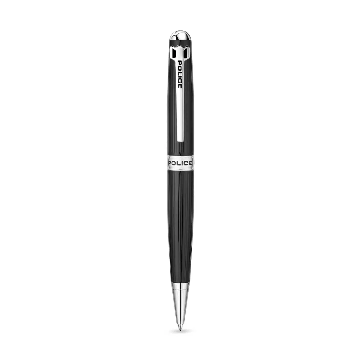 Police Clarendon Men's Black and Silver Ballpoint Pen