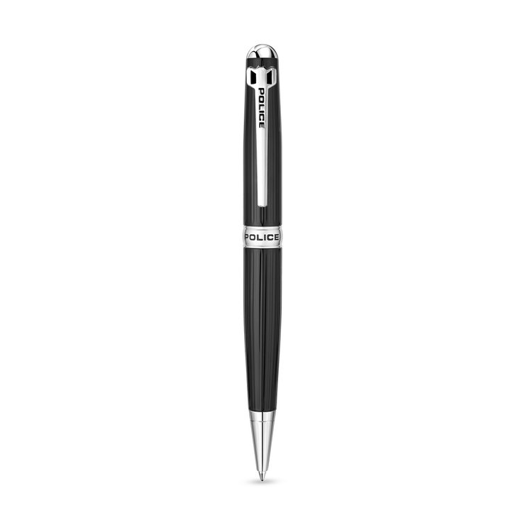 Police Clarendon Men's Black and Silver Ballpoint Pen