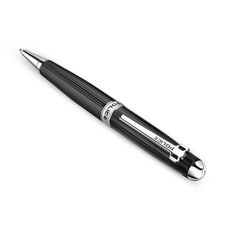 Police Clarendon Men's Black and Silver Ballpoint Pen