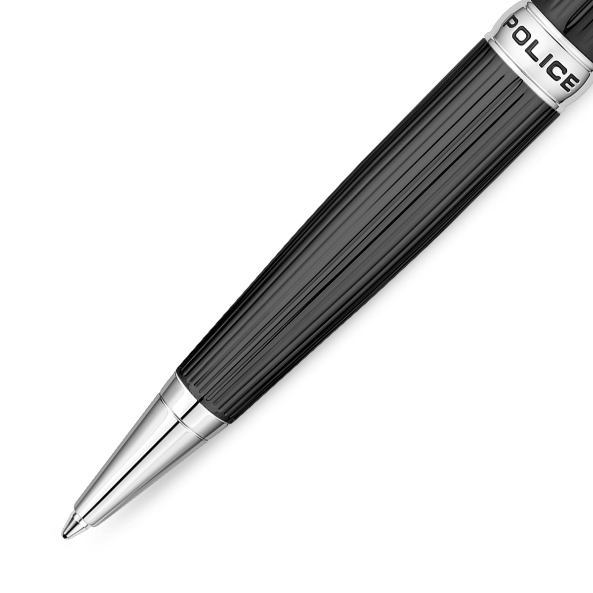 Police Clarendon Men's Black and Silver Ballpoint Pen