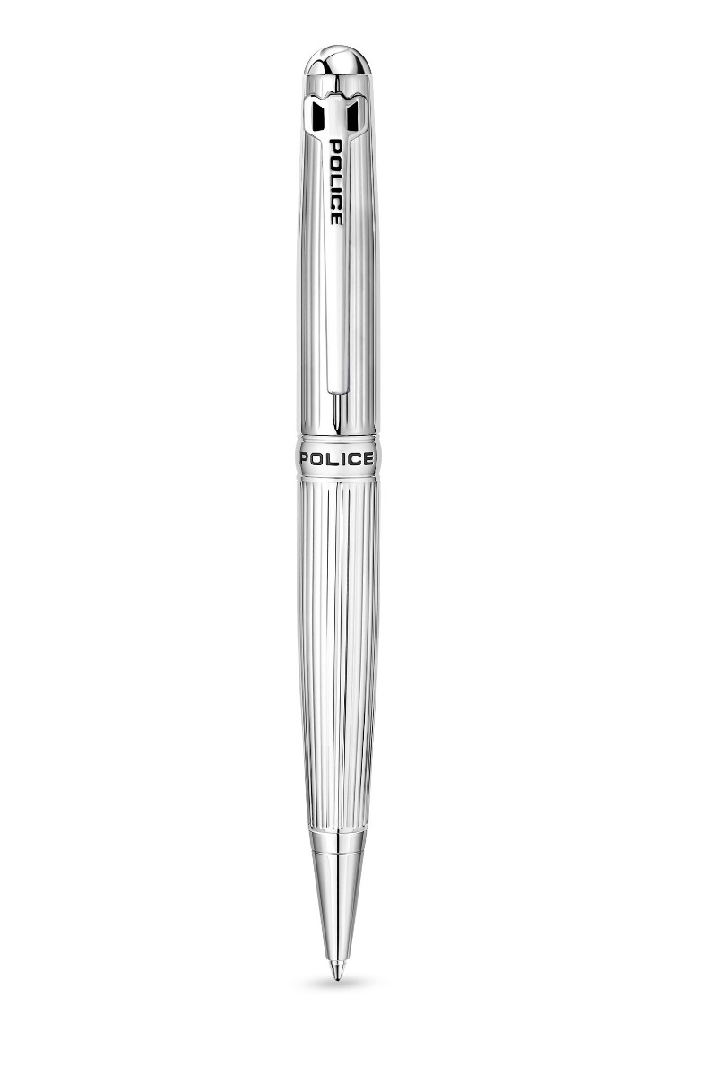 Police Silver Ballpoint Pen - Sleek Chrome Finish