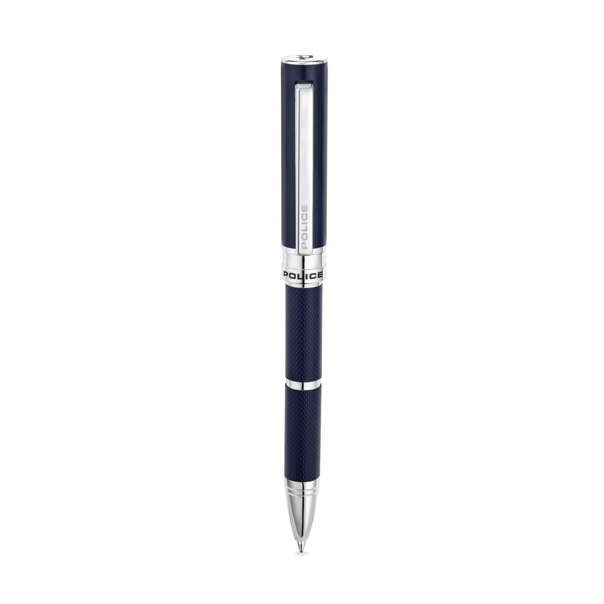Police Blue Ballpoint Pen with Textured Barrel