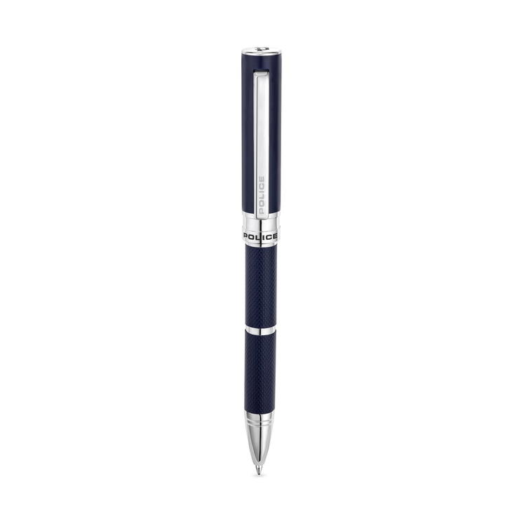 Police Blue Ballpoint Pen with Textured Barrel 