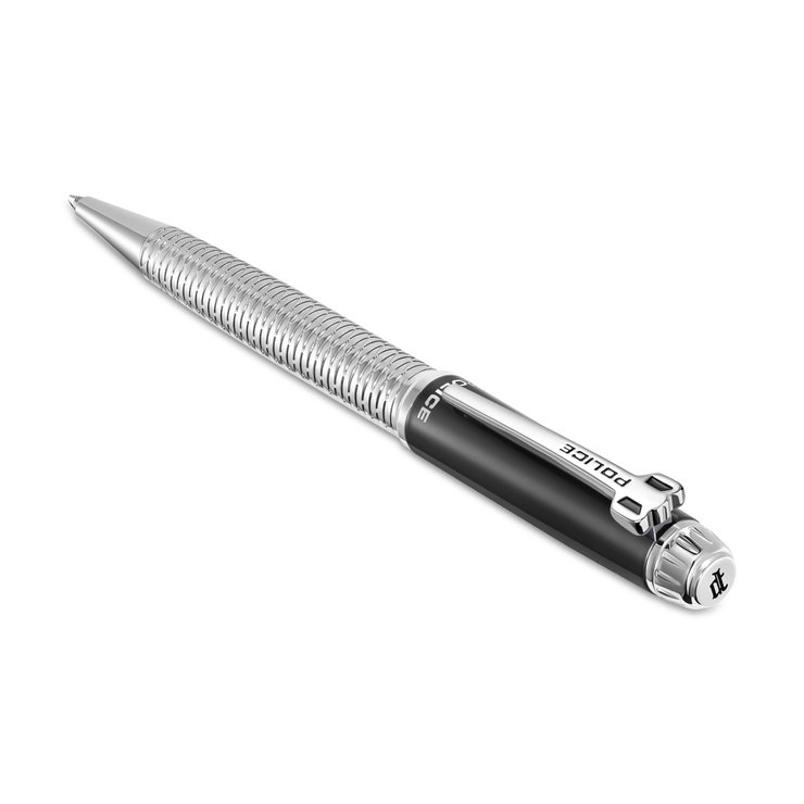Police Aptos Men's Black and Silver Ballpoint Pen