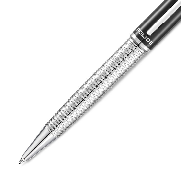 Police Aptos Men's Black and Silver Ballpoint Pen