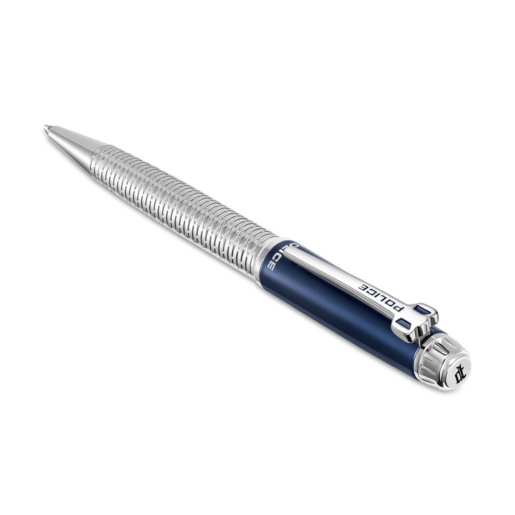 Police Aptos Men's Blue and Silver Ballpoint Pen