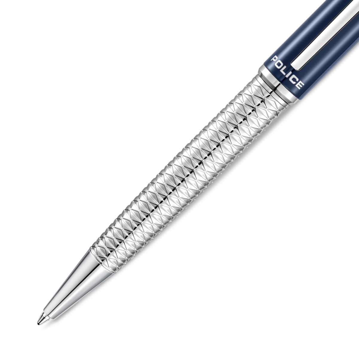 Police Aptos Men's Blue and Silver Ballpoint Pen