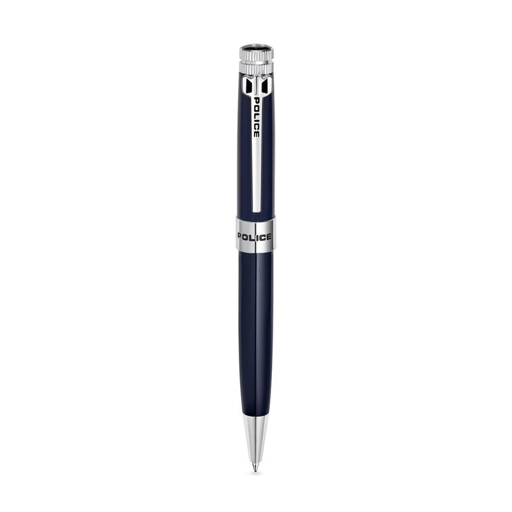 Police Dark Blue Ballpoint Pen with Chrome Clip