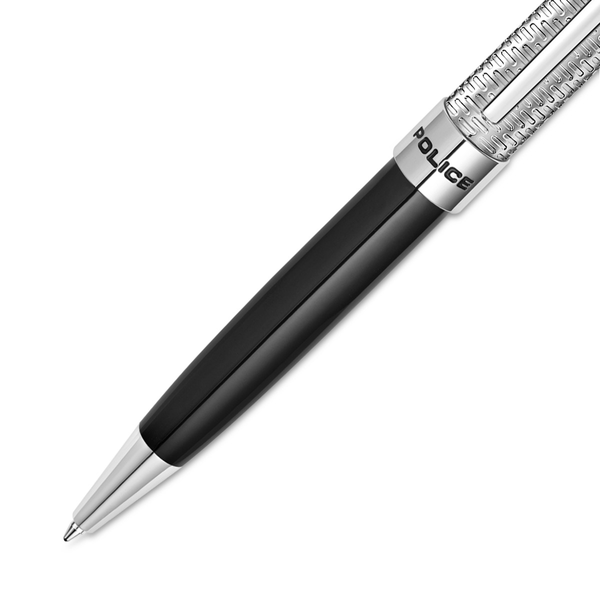 Police Amasis Men's Black and Silver Ballpoint Pen