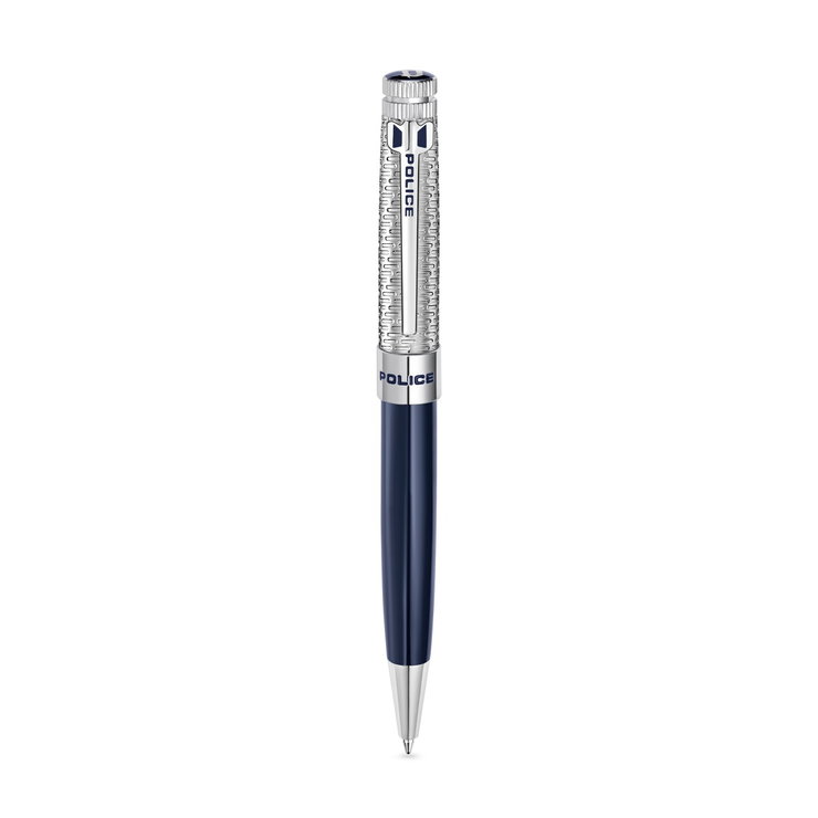Police Amasis Men's Blue and Silver Ballpoint Pen