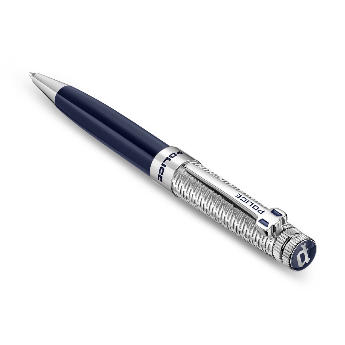Police Amasis Men's Blue and Silver Ballpoint Pen