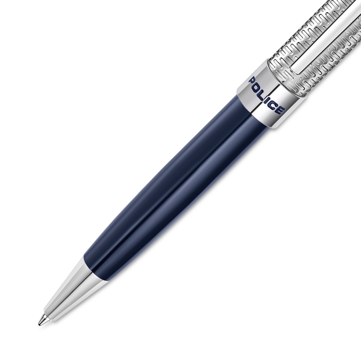 Police Amasis Men's Blue and Silver Ballpoint Pen