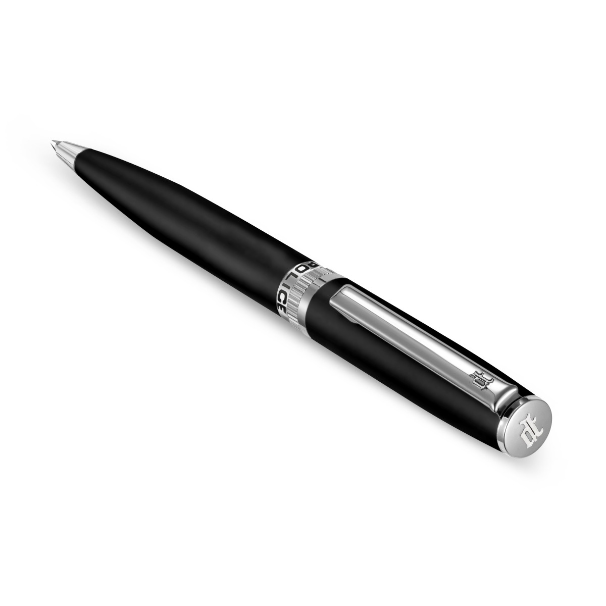 Police VIVALDI Ballpoint Pen for Men Black and Silver