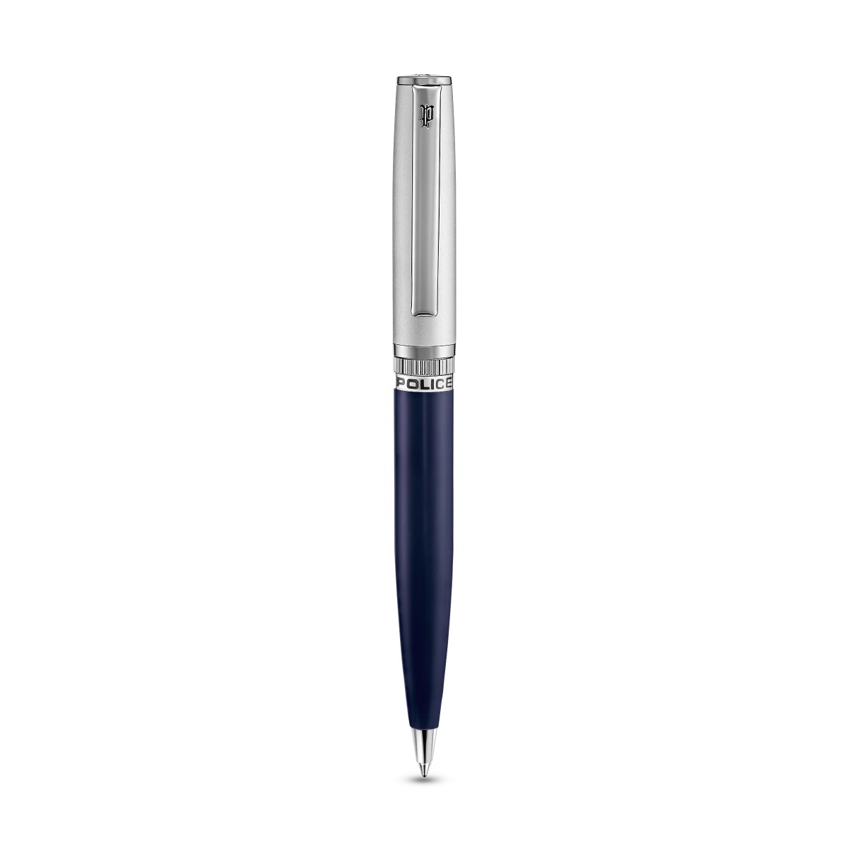 Police VIVALDI Ballpoint Pen for Men Blue and Silver