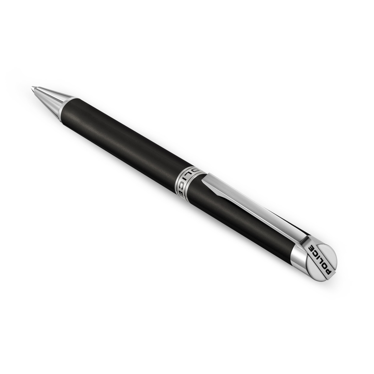 Police Felix Ballpoint Pen for Men Black and Silver