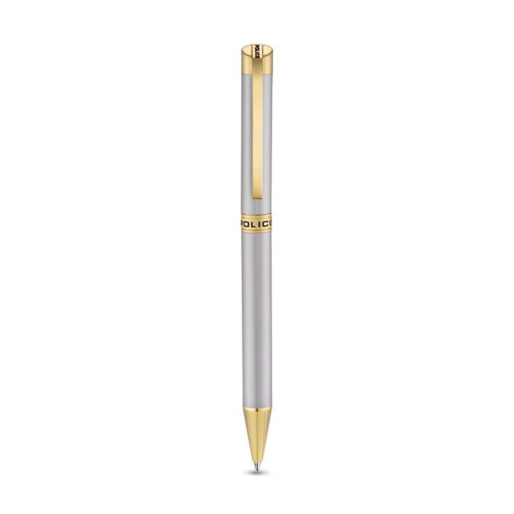 Police Felix Ballpoint Pen for Men Silver and Gold