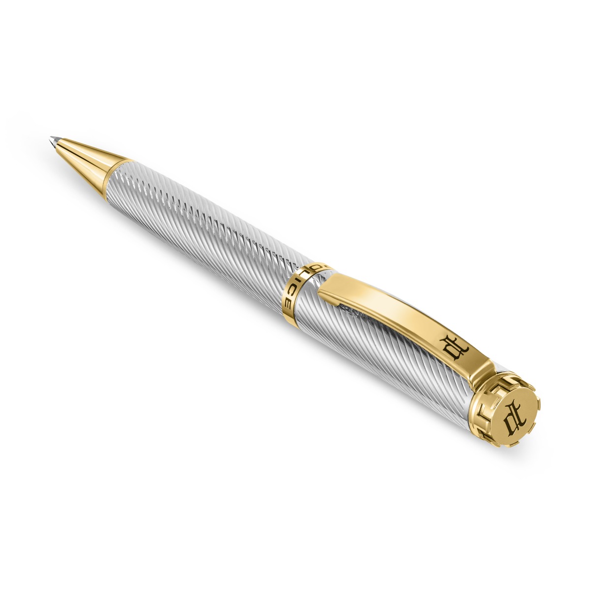 Police Cavolini Ballpoint Pen for Men Silver and Gold