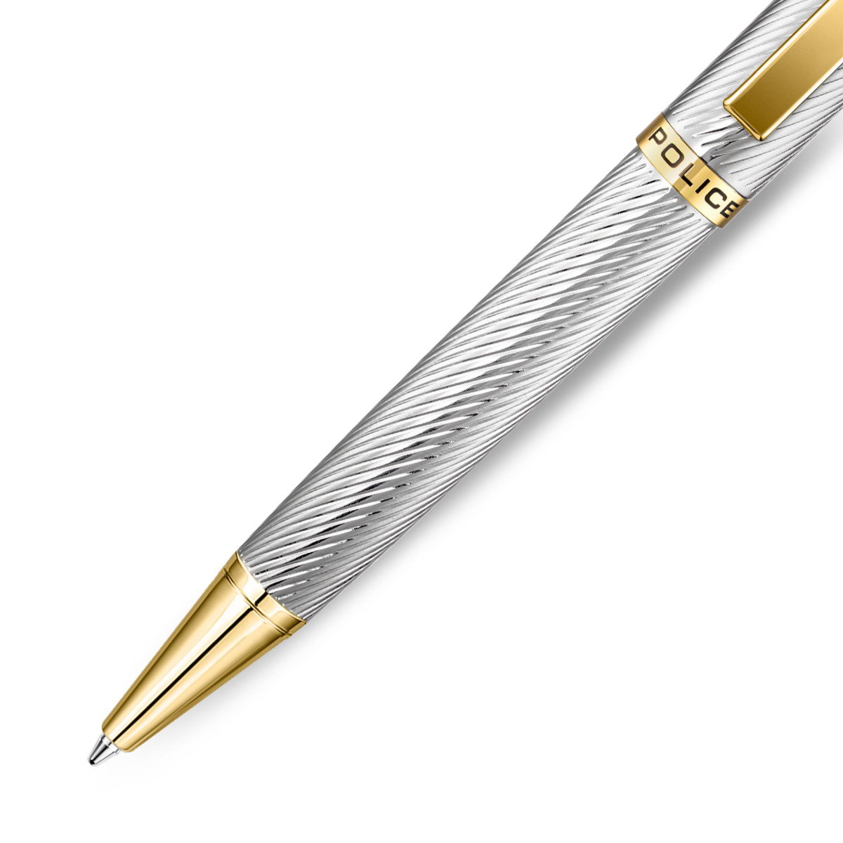 Police Cavolini Ballpoint Pen for Men Silver and Gold